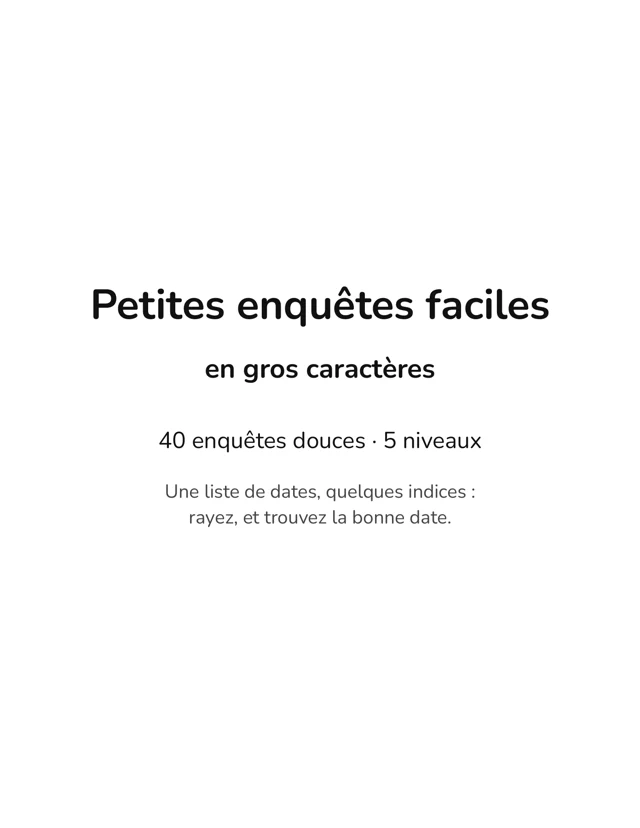 Couverture de Petites enquêtes faciles